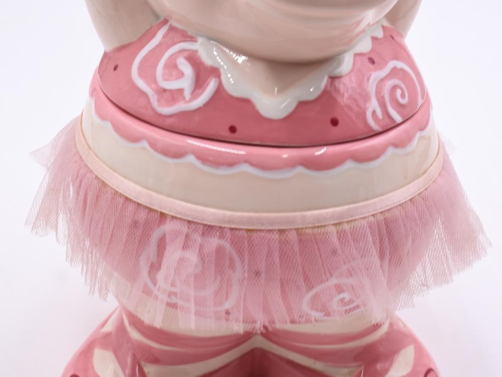 Pink Ballerina Dancing Pig Cookie Jar - 4