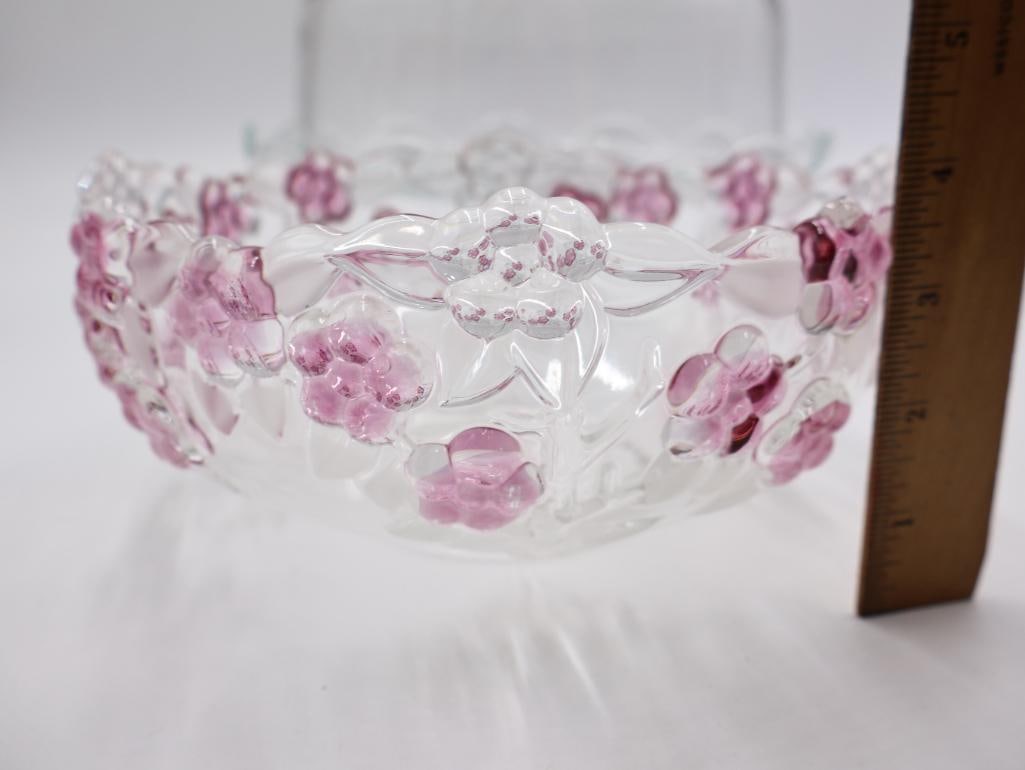 Covered Cake Pedestal Stand and Flower Serving Dishes - 5