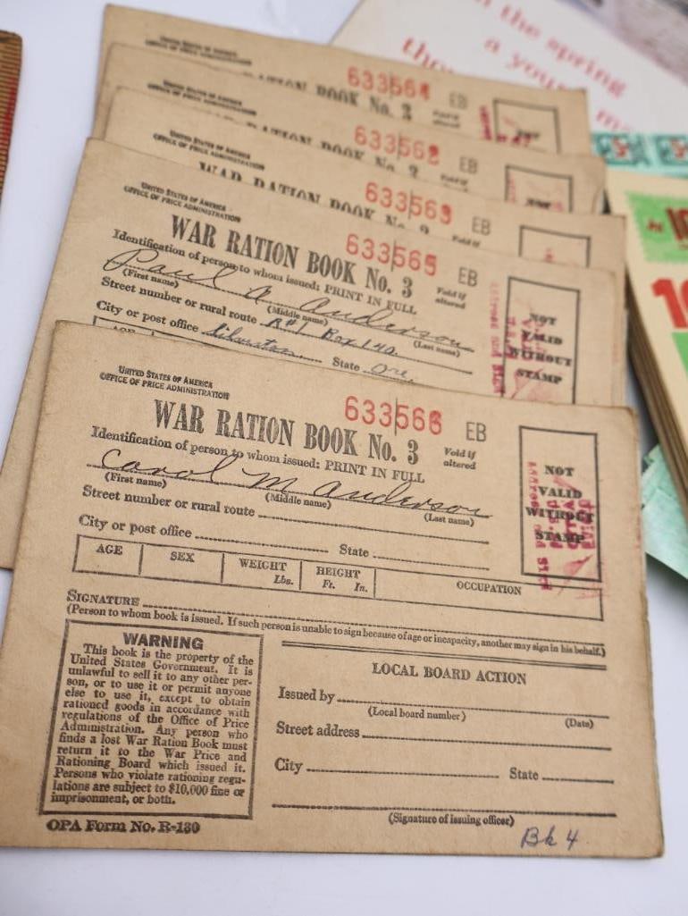 Lead Toy Soldier, Two German Bisque Comic Nodders, War Ration Books and More - 6