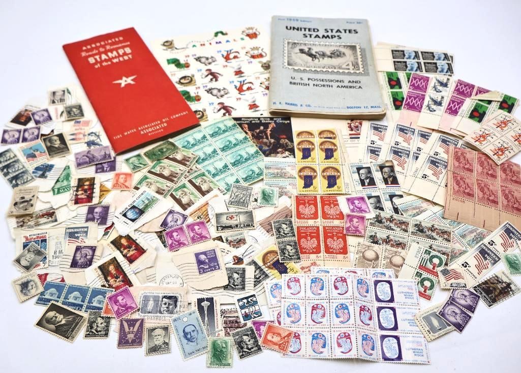 Large Collection of Vintage Stamps: Please see all photos, includes complete Roads to Romance Stamps of the West by Tide Water Associated Oil Company