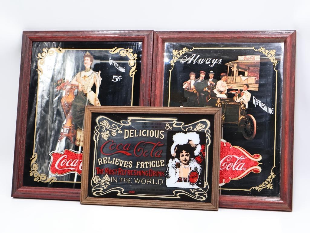 Three Coca-Cola Advertising Mirrors - 2