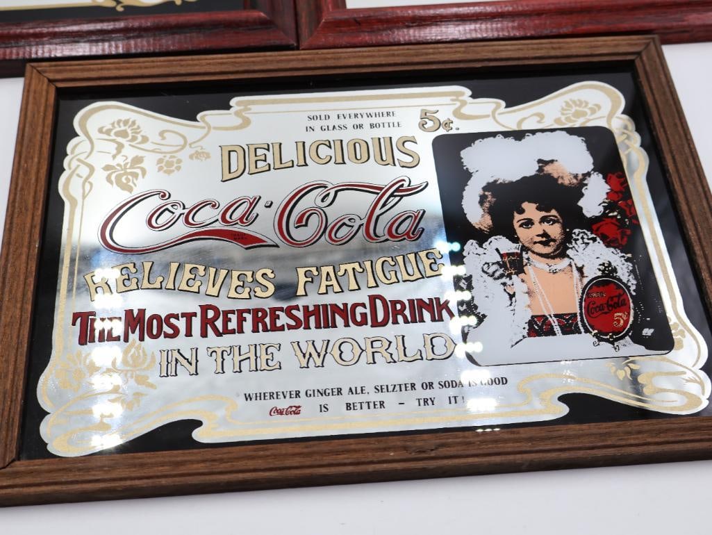 Three Coca-Cola Advertising Mirrors - 4