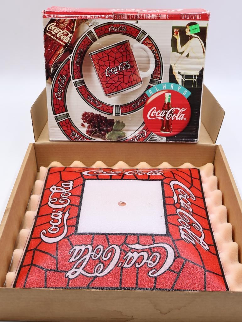 Coca-Cola 'Stained Glass' Lamp Shade and Dish Set (1 of 8)