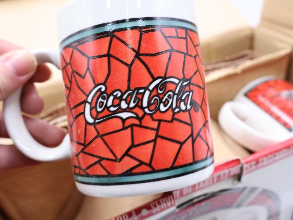 Coca-Cola 'Stained Glass' Lamp Shade and Dish Set - 6