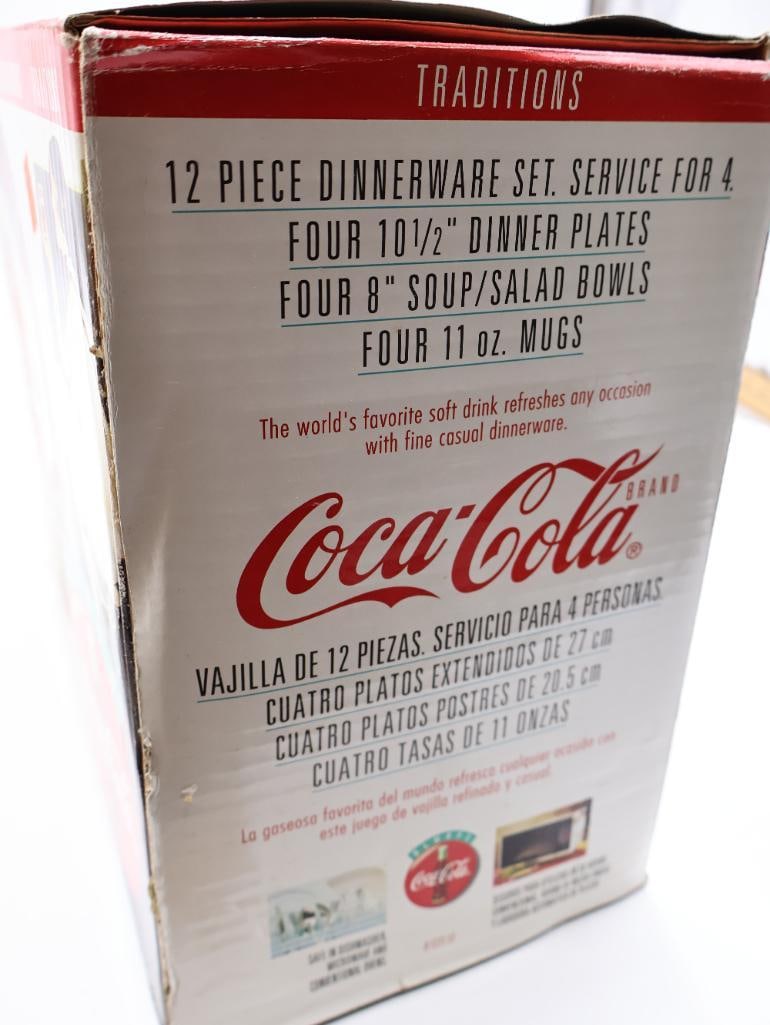 Coca-Cola 'Stained Glass' Lamp Shade and Dish Set - 8