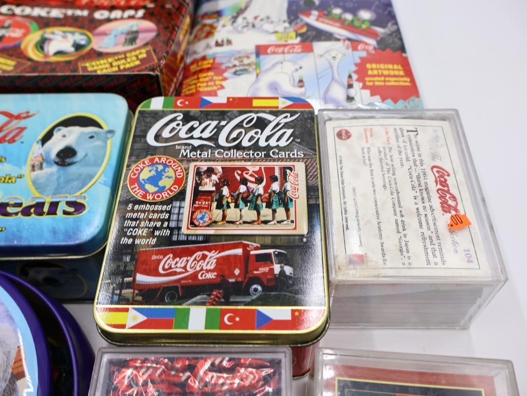 Large Lot of Coca-Cola Trading Cards and Coke Caps - 12