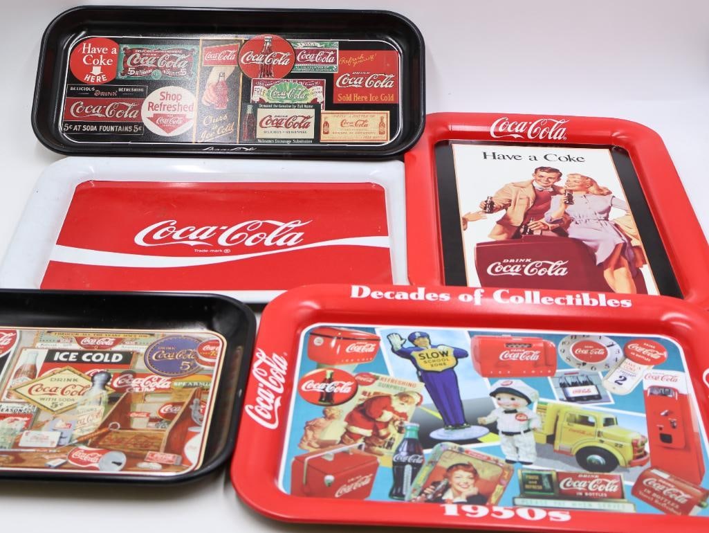 Five Coca-Cola Metal Trays (1 of 11)