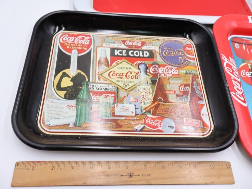 Five Coca-Cola Metal Trays - 2