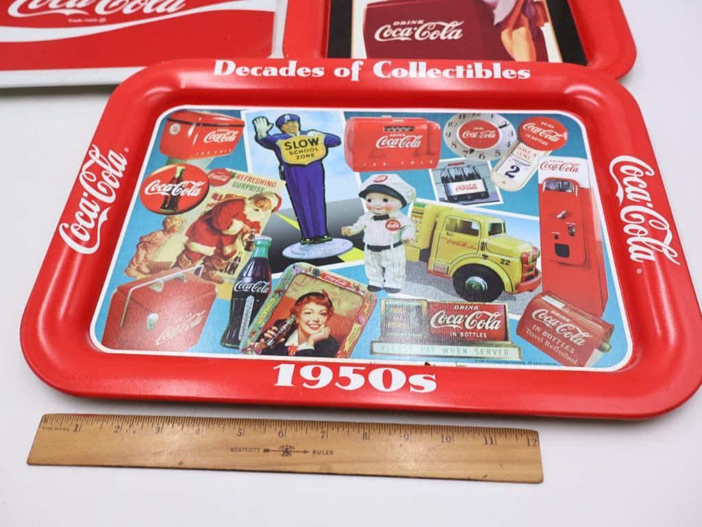 Five Coca-Cola Metal Trays - 4