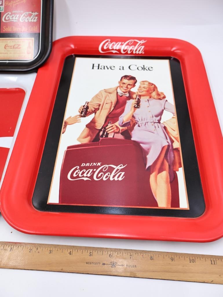 Five Coca-Cola Metal Trays - 6