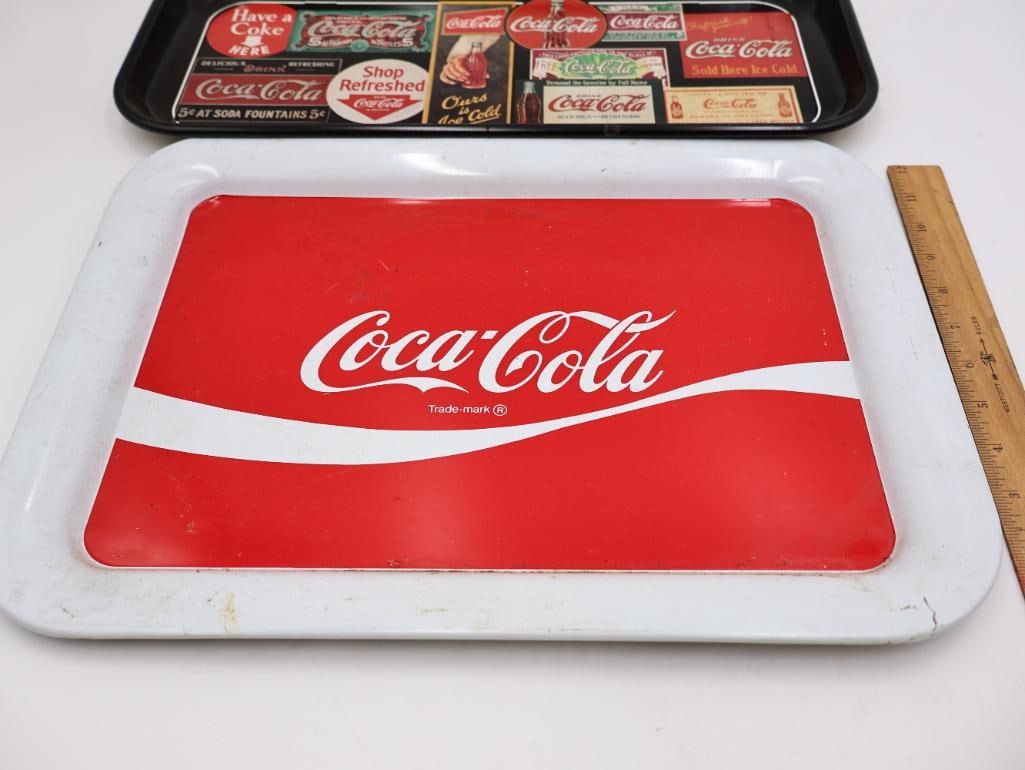 Five Coca-Cola Metal Trays - 8