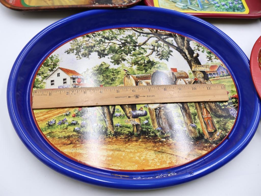 Seven Coca-Cola Metal Trays - 2