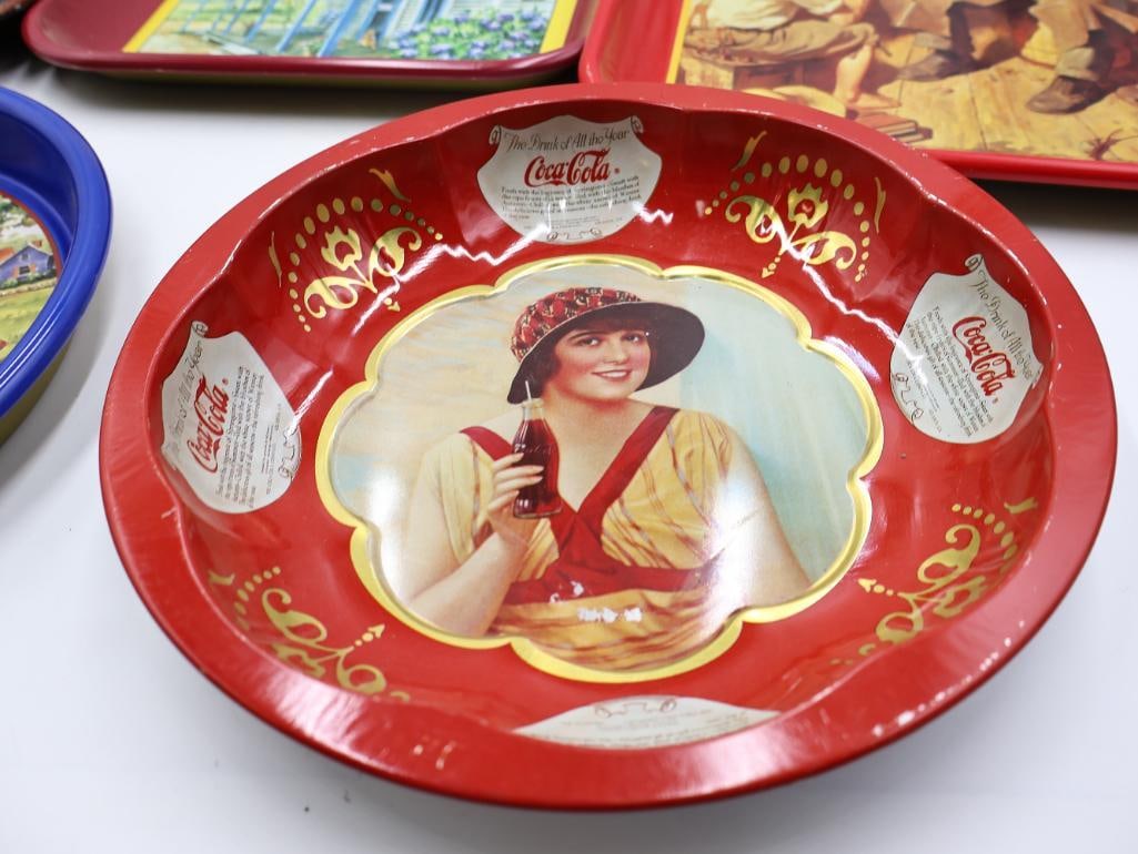 Seven Coca-Cola Metal Trays - 4