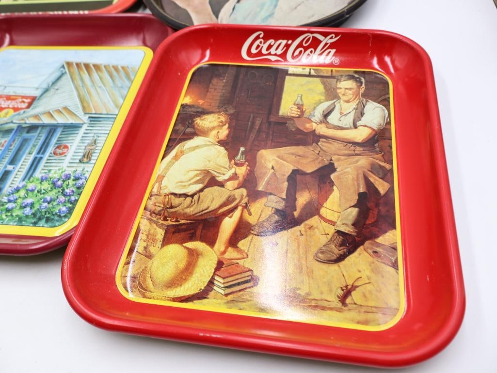 Seven Coca-Cola Metal Trays - 6