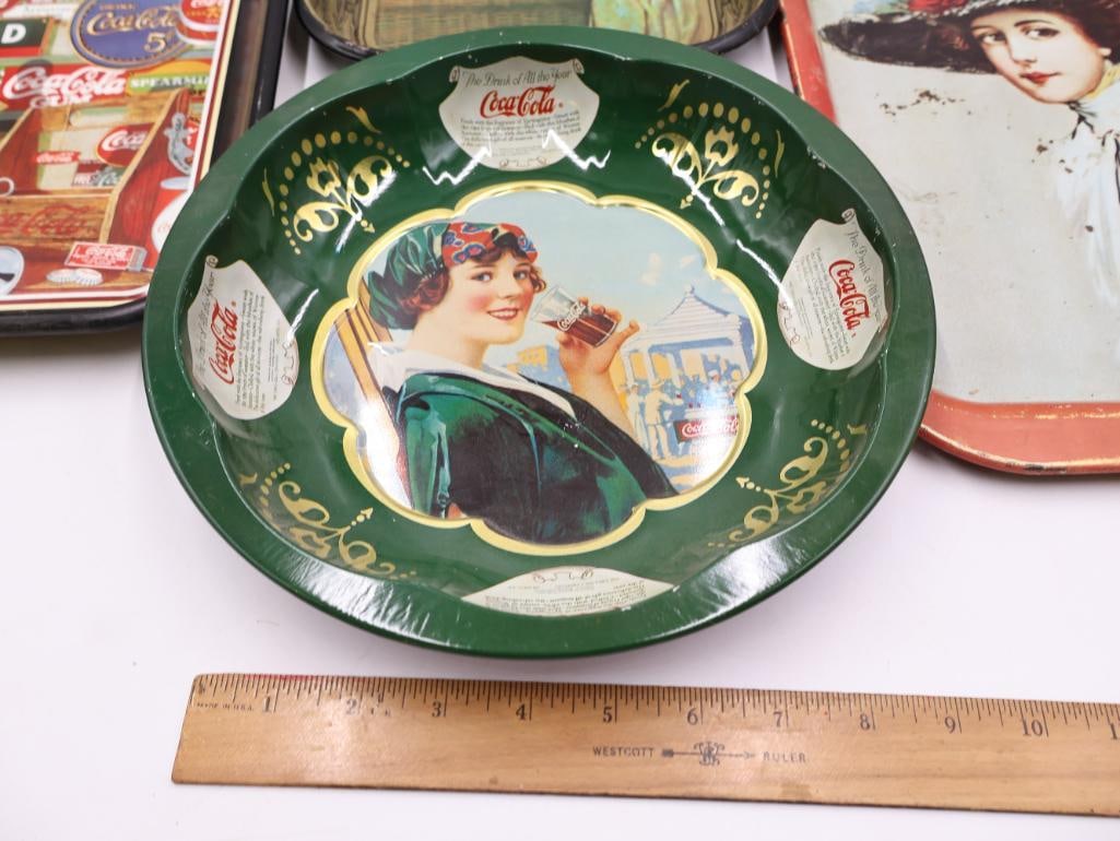 Six Coca-Cola Metal Trays - 2