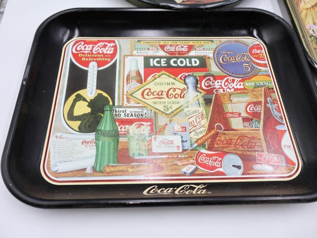 Six Coca-Cola Metal Trays - 4