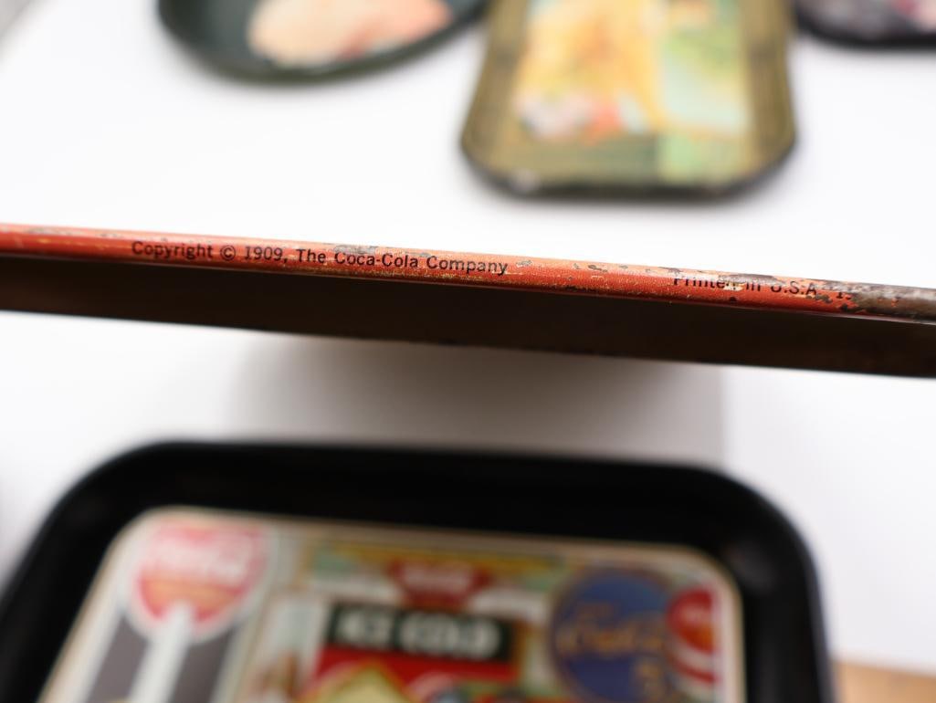 Six Coca-Cola Metal Trays - 8