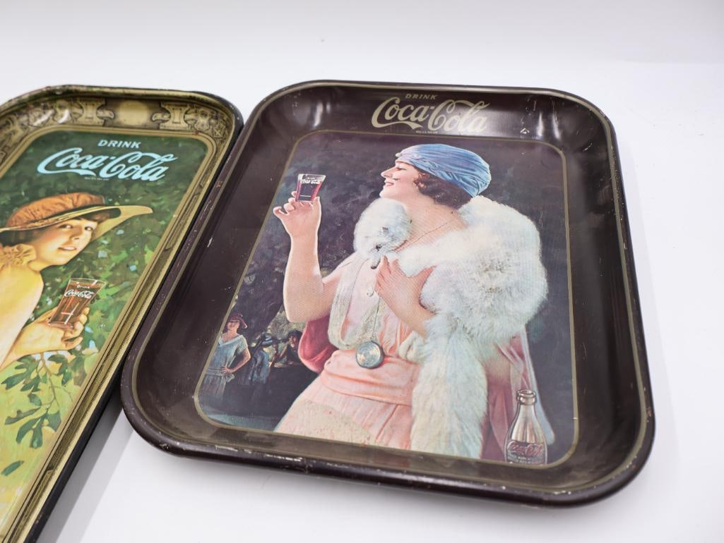 Six Coca-Cola Metal Trays - 9