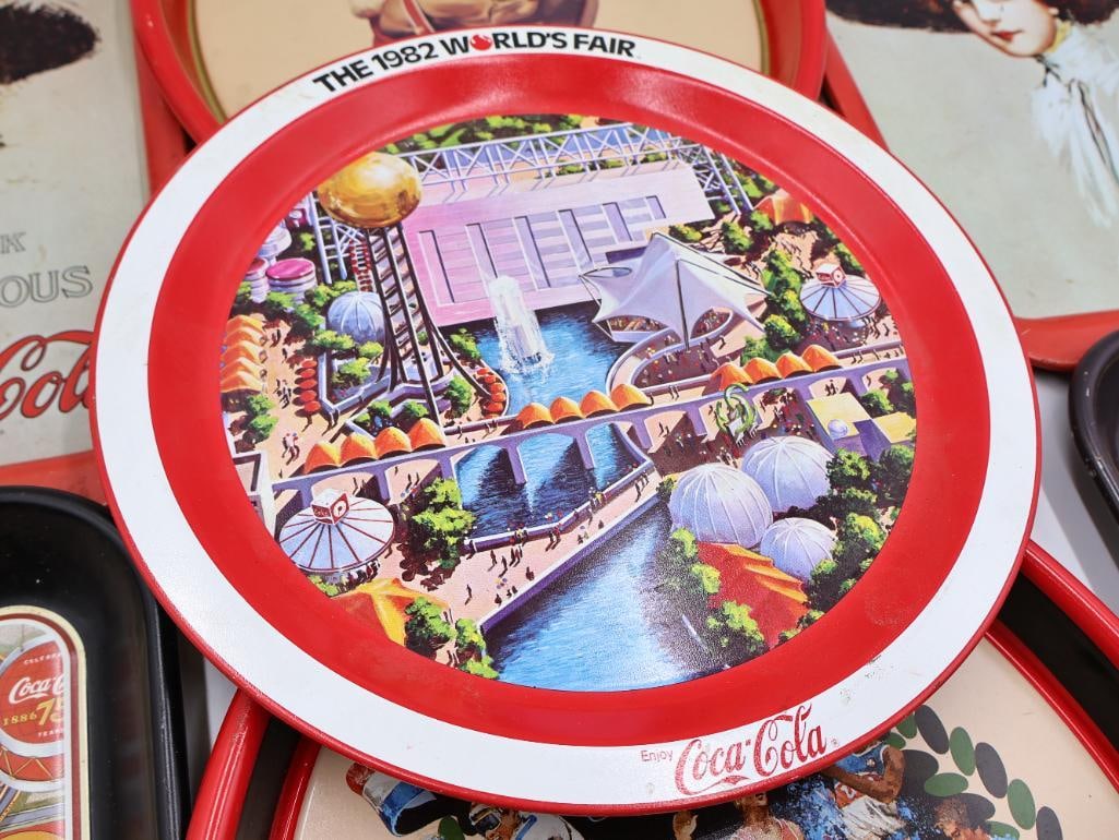 Seven Coca-Cola Metal Trays - 3