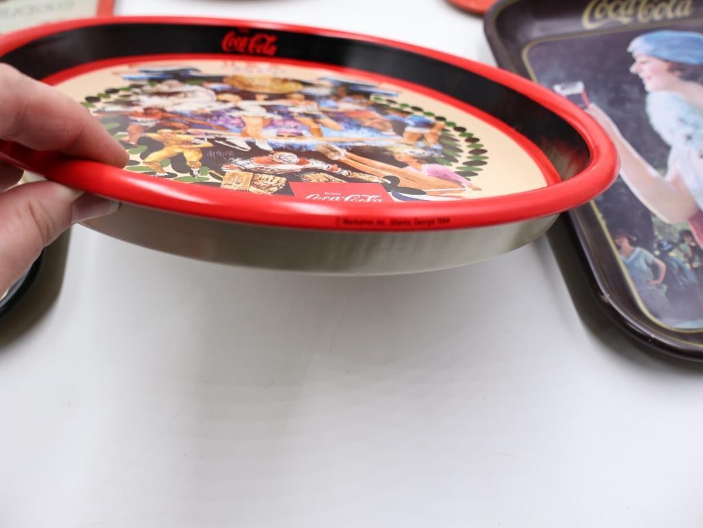 Seven Coca-Cola Metal Trays - 6