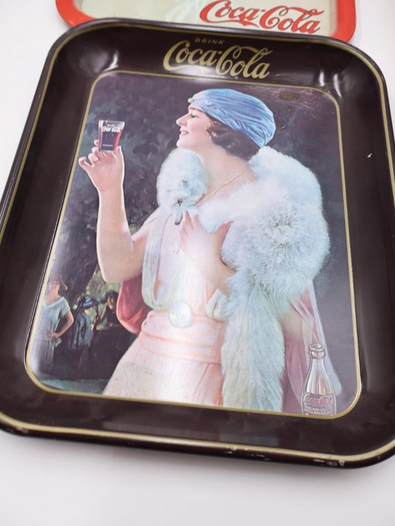 Seven Coca-Cola Metal Trays - 8