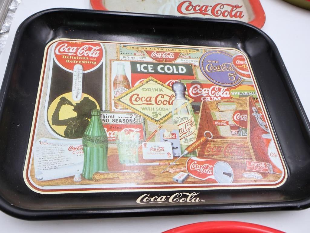 Seven Coca-Cola Metal Trays - 9