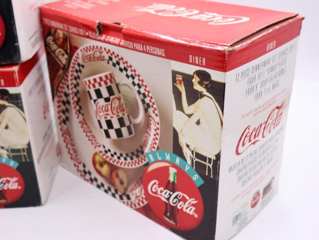 Four Boxes of Coca-Cola Dish Sets - 4