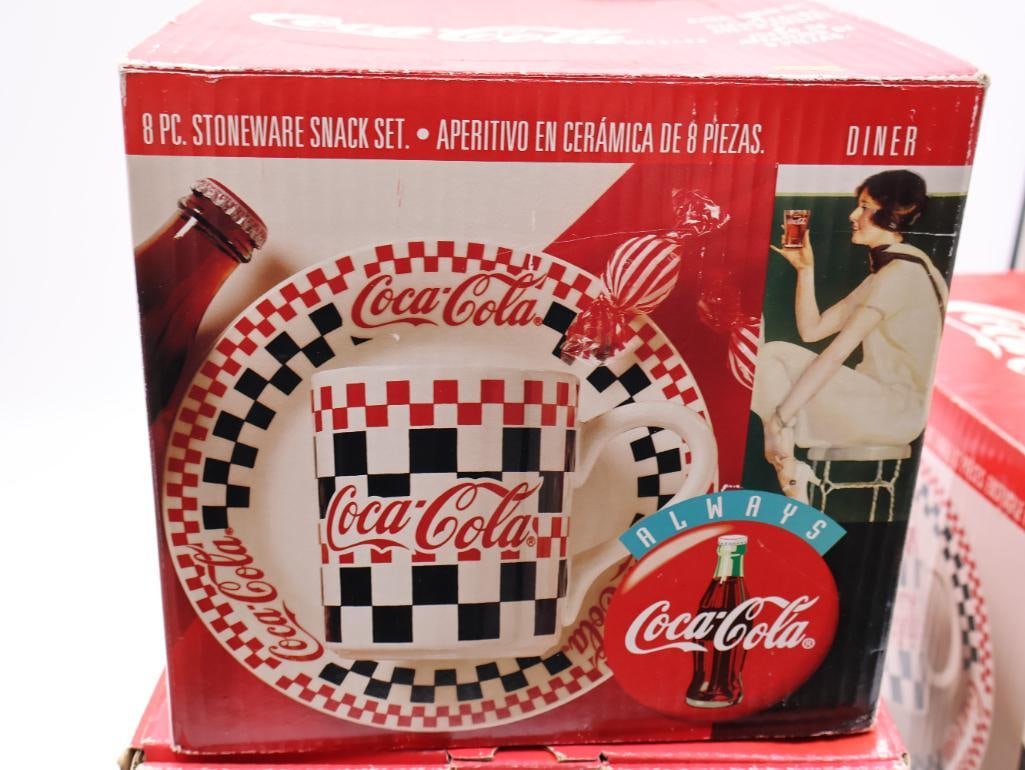Four Boxes of Coca-Cola Dish Sets - 8