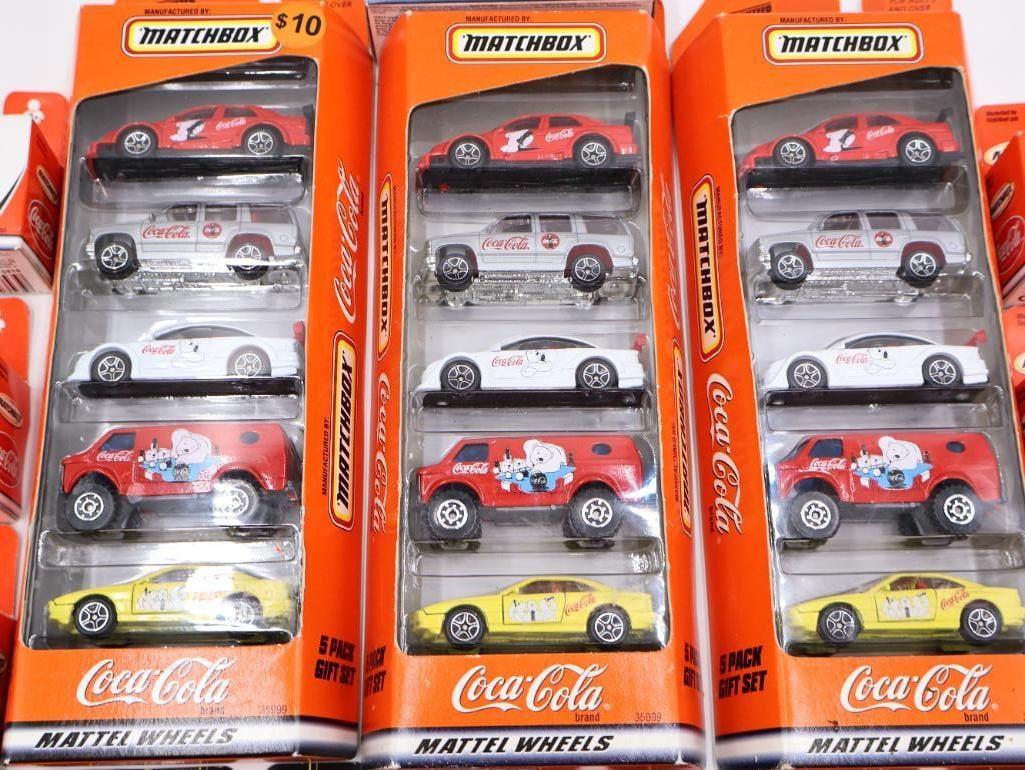 Large Lot of Matchbox Coca-Cola Diecast Cars - 9