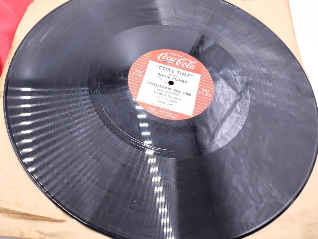 Vintage Coca-Cola Sweater and 'Coke Time' Vinyl Record - 7