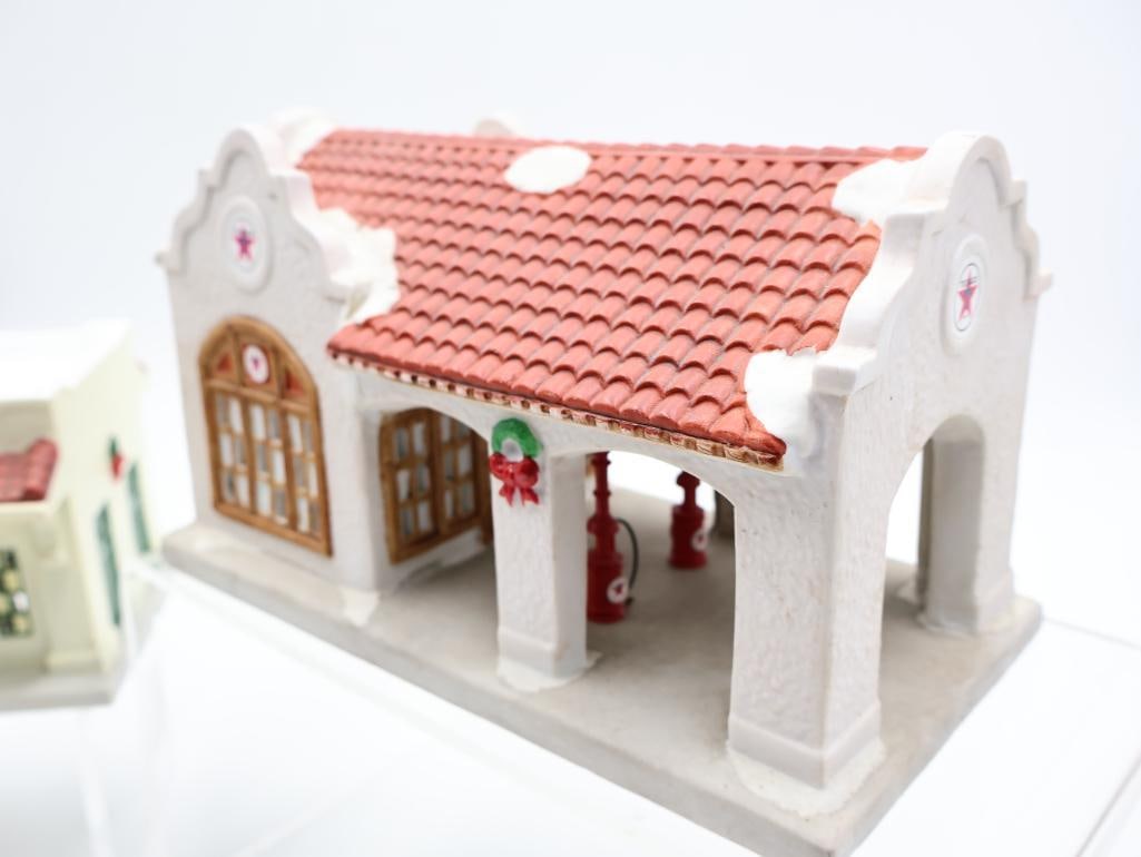 Four Miniature Village Fueling Stations - 10