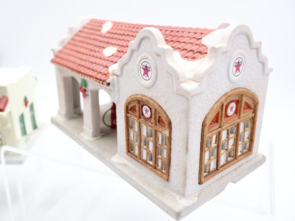 Four Miniature Village Fueling Stations - 12