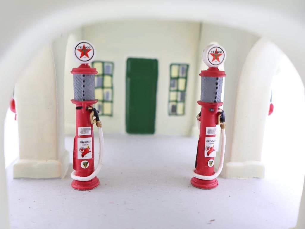 Four Miniature Village Fueling Stations - 15