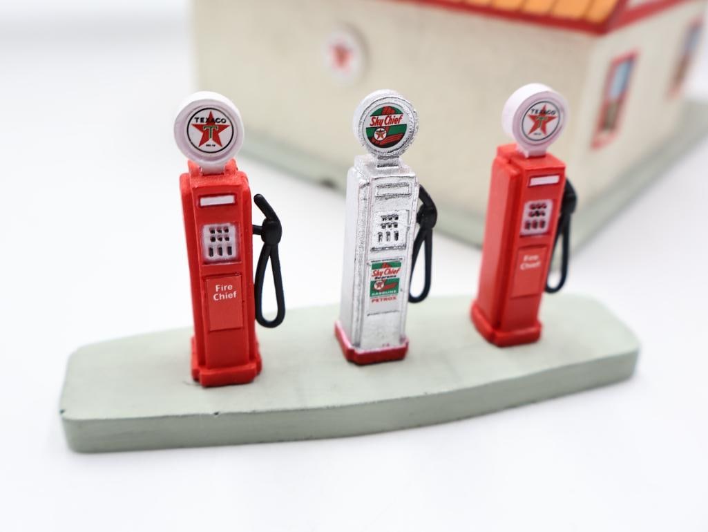 Four Miniature Village Fueling Stations - 8