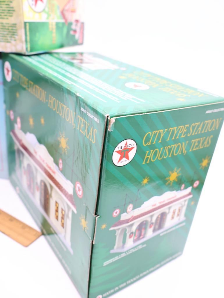 Three Boxed Texaco Miniature Village Fueling Stations - 6