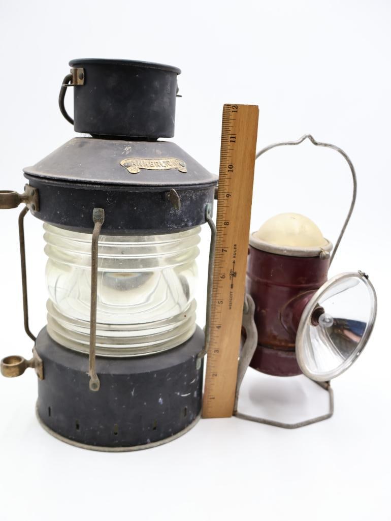 Vintage Ship Light and Electric Railroad Lantern - 3