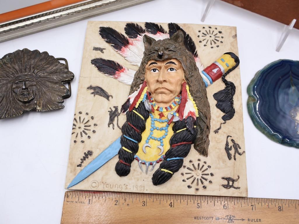 Collection of Native American Inspired including Navajo Sand Painting - 2