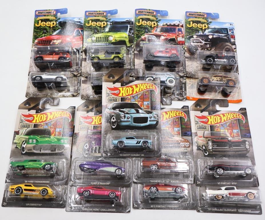 Jeep and Hot Wheels Diecast Cars: In original packaging, please see all photos for what's included