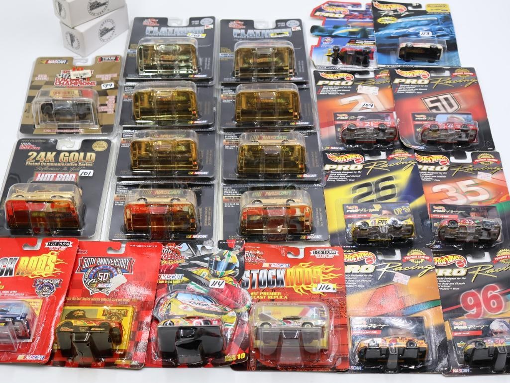 Racing Champions Platinum and 24k Gold Plated Diecast Cars: Please see all photos for what is included, also includes Pro Racing Hot Wheels