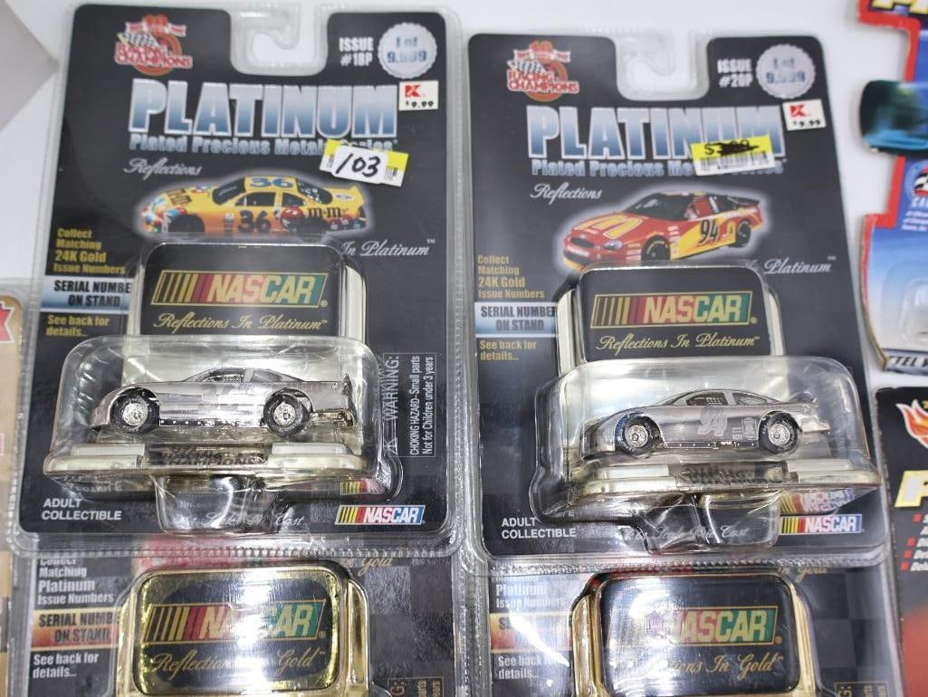 Racing Champions Platinum and 24k Gold Plated Diecast Cars - 2