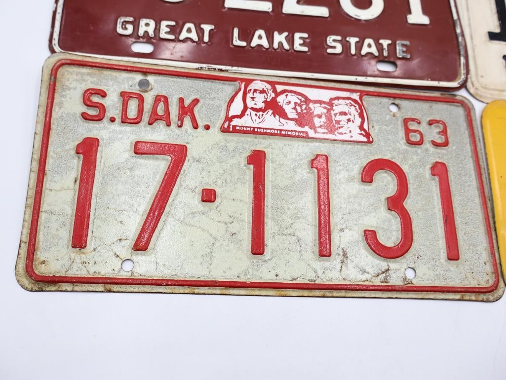 Four Vintage Mid Century License Plates - 4