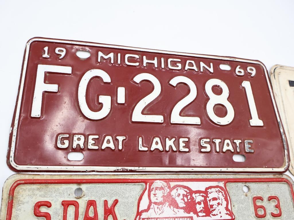 Four Vintage Mid Century License Plates - 5