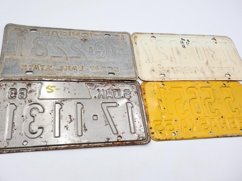 Four Vintage Mid Century License Plates - 6