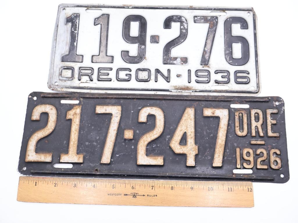 Two Antique Oregon License Plates - 2