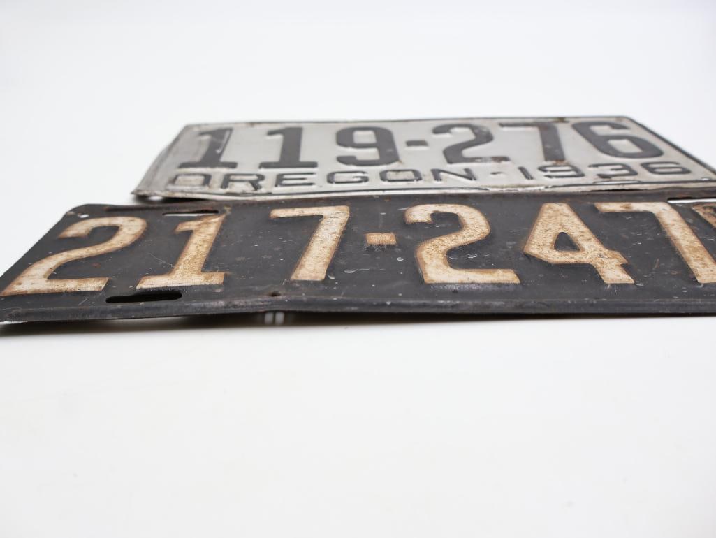 Two Antique Oregon License Plates - 3
