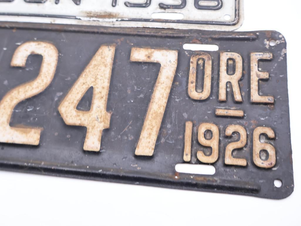 Two Antique Oregon License Plates - 5