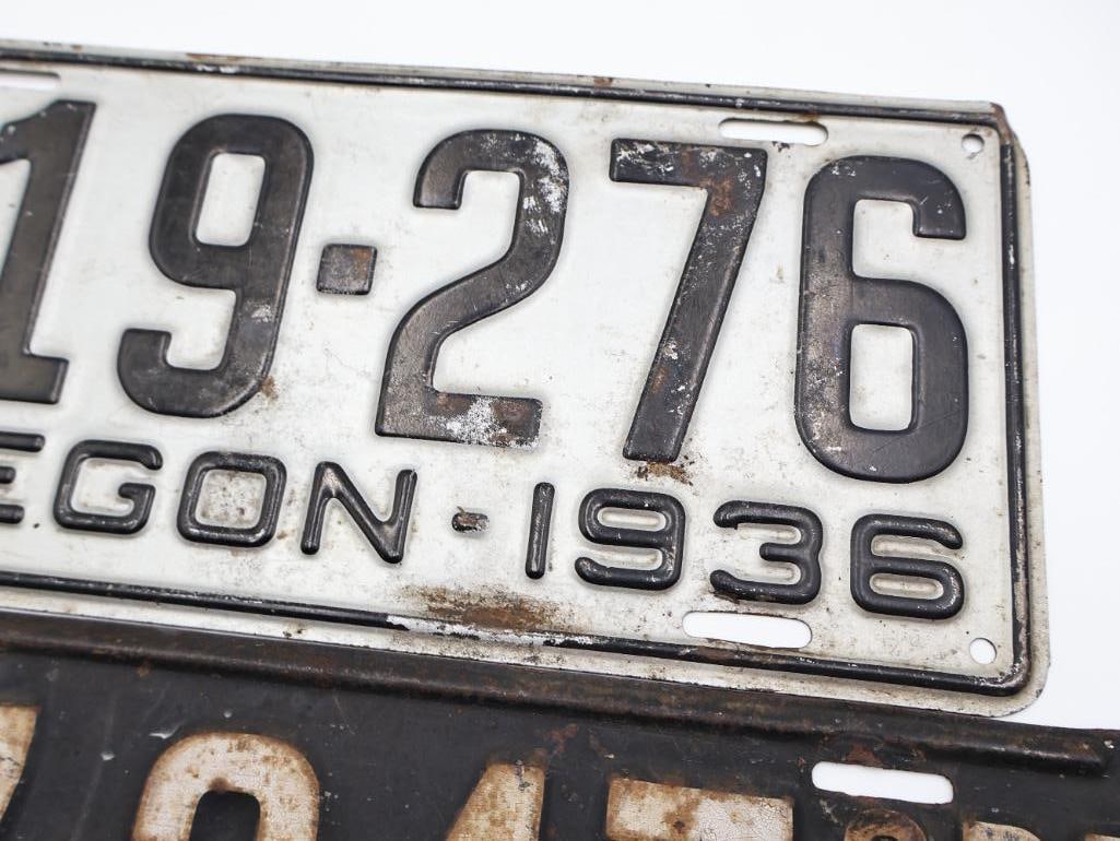 Two Antique Oregon License Plates - 7