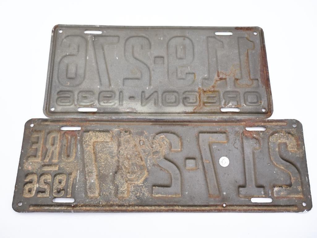 Two Antique Oregon License Plates - 8