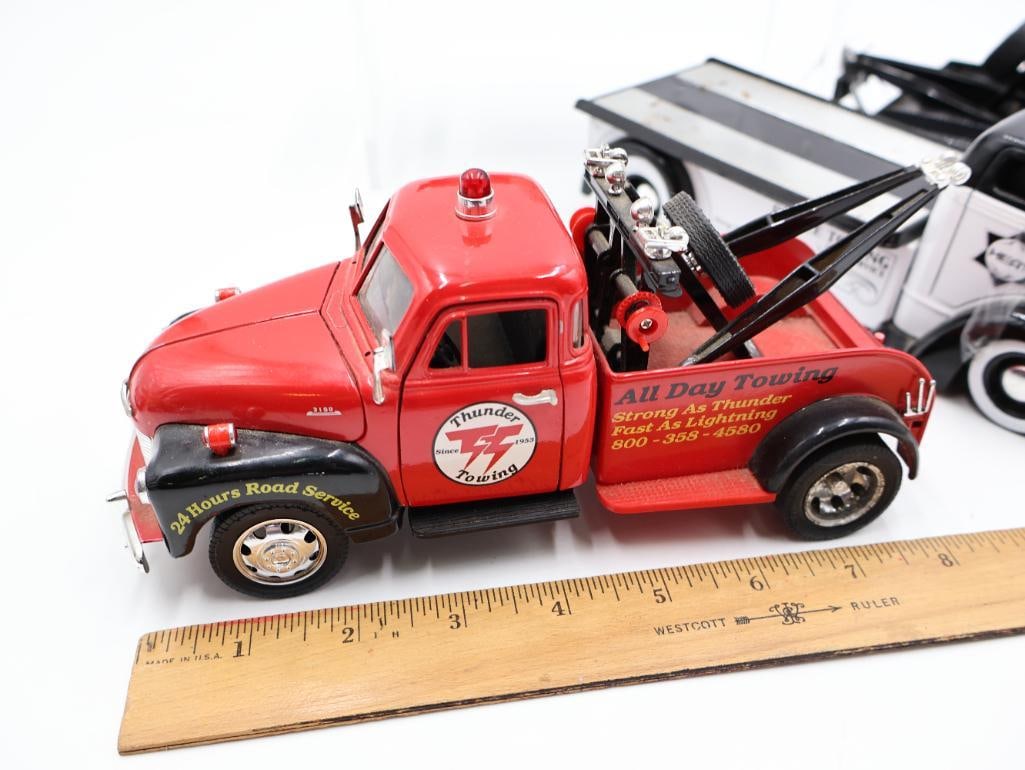 Six 1:24 Scale Model Diecast Tow Trucks and Police Vehicles - 11