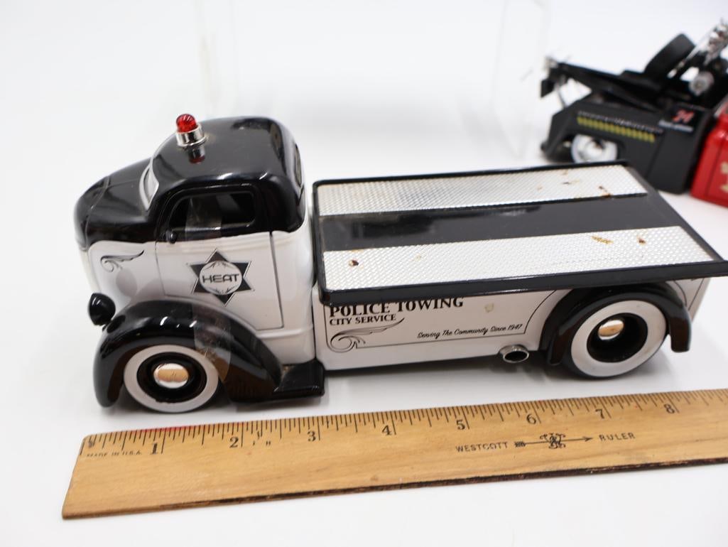 Six 1:24 Scale Model Diecast Tow Trucks and Police Vehicles - 15